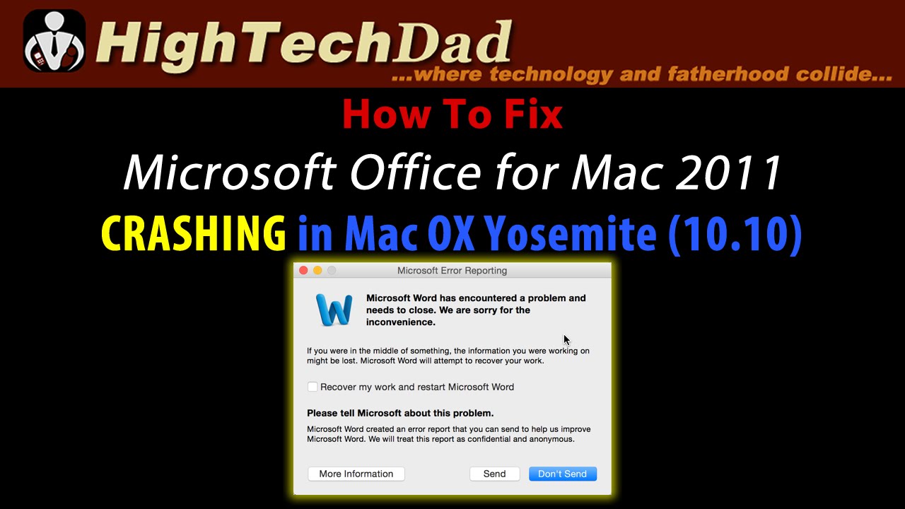 microsoft office for mac 2016 crash